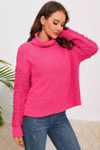 Turtle Neck Sleeve Detail Sweater