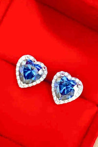 4 Carat Heart-Shaped Moissanite Stud Earrings