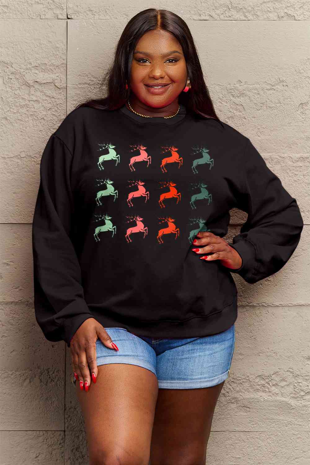 Full Size Graphic Long Sleeve Sweatshirt