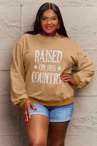 Full Size RAISED ON 90'S COUNTRY Graphic Sweatshirt
