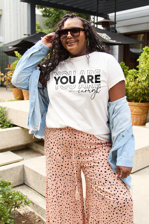 Full Size YOU ARE ENOUGH Short Sleeve T-Shirt