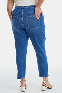 Full Size Distressed High Waist Mom Jeans
