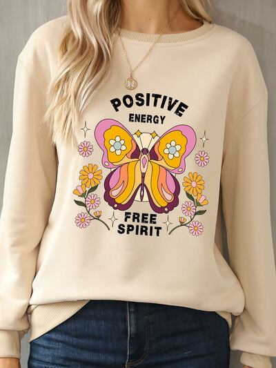 Butterfly Graphic Dropped Shoulder Sweatshirt