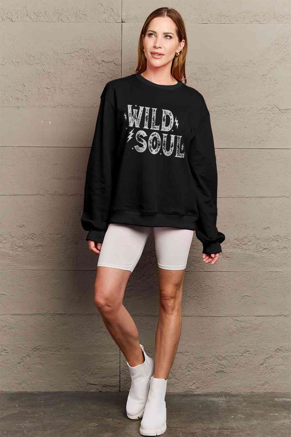 Full Size WILD SOUL Graphic Sweatshirt