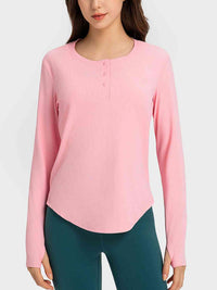 Round Neck Long Sleeve Sport Top