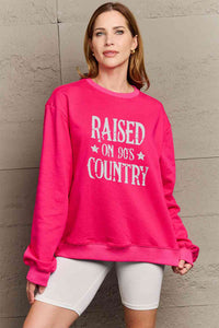 Full Size RAISED ON 90'S COUNTRY Graphic Sweatshirt
