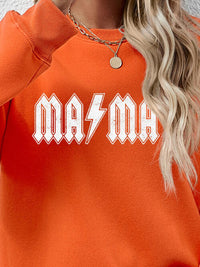 Letter Graphic Ma Ma Dropped Shoulder Sweatshirt