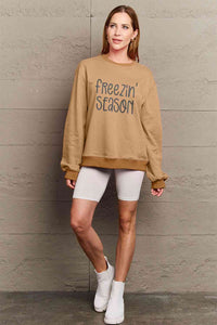 Full Size FREEZIN' SEASON Graphic Sweatshirt