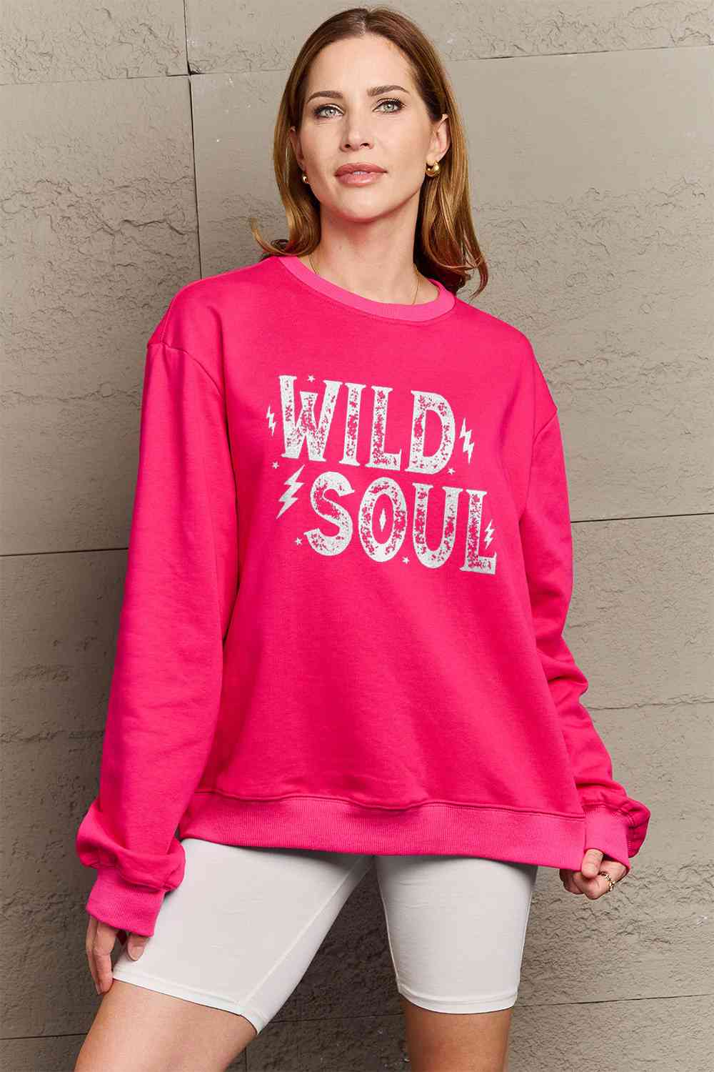 Full Size WILD SOUL Graphic Sweatshirt