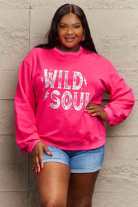 Full Size WILD SOUL Graphic Sweatshirt