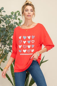 Full Size Heart Graphic Long Sleeve T-Shirt