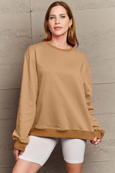 Full Size IF I'M TOO MUCH THEN GO FIND LESS Round Neck Sweatshirt