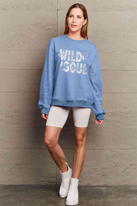 Full Size WILD SOUL Graphic Sweatshirt