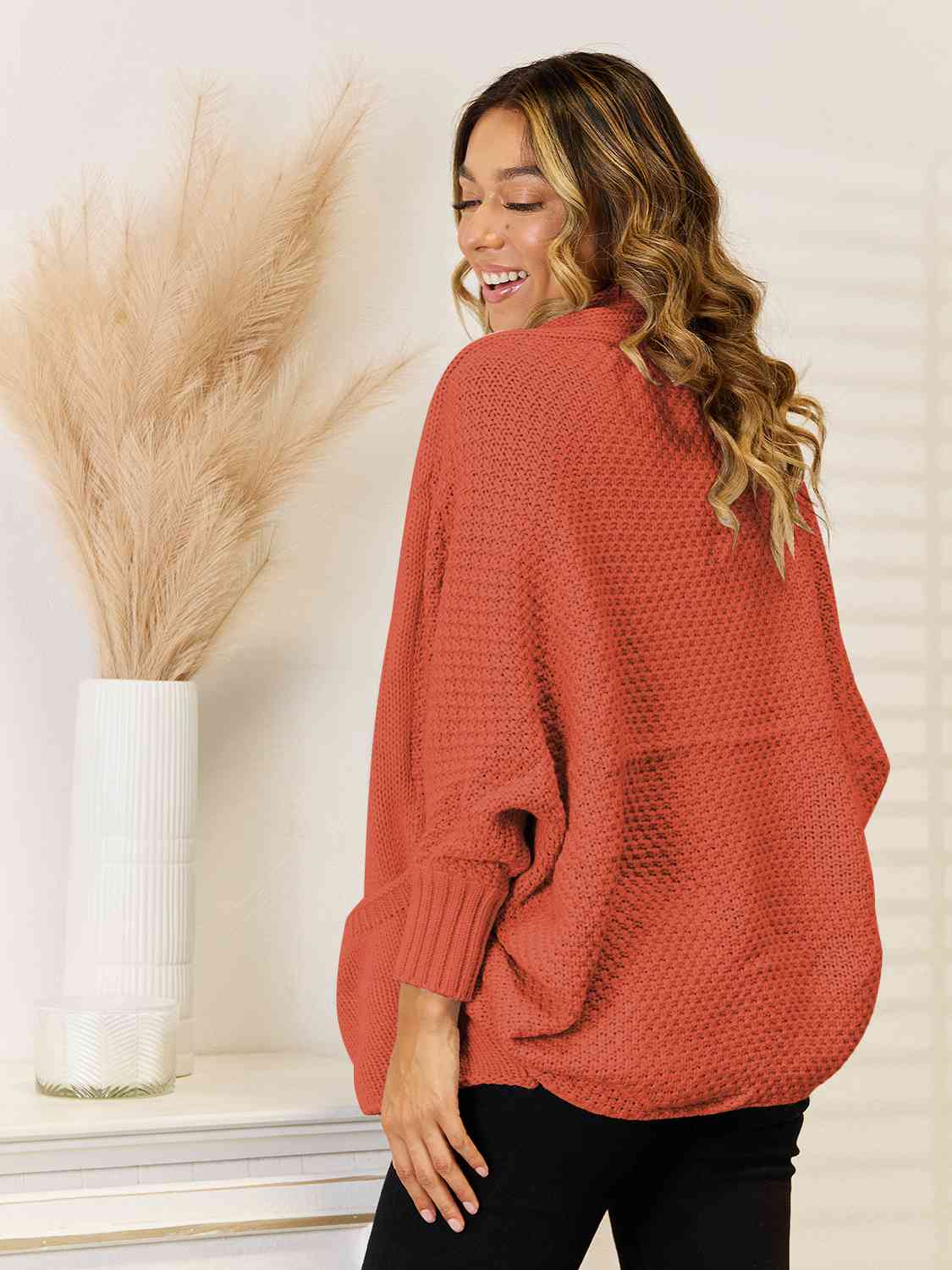 Open Front  Cardigan with Pockets