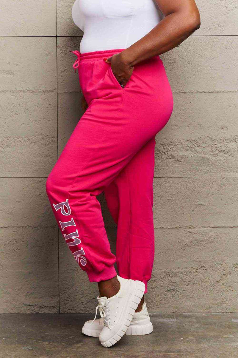 Full Size PINK Graphic Sweatpants