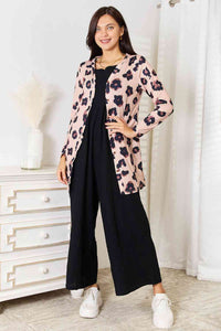 Printed Button Front Longline Cardigan