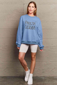 Full Size FREEZIN' SEASON Graphic Sweatshirt