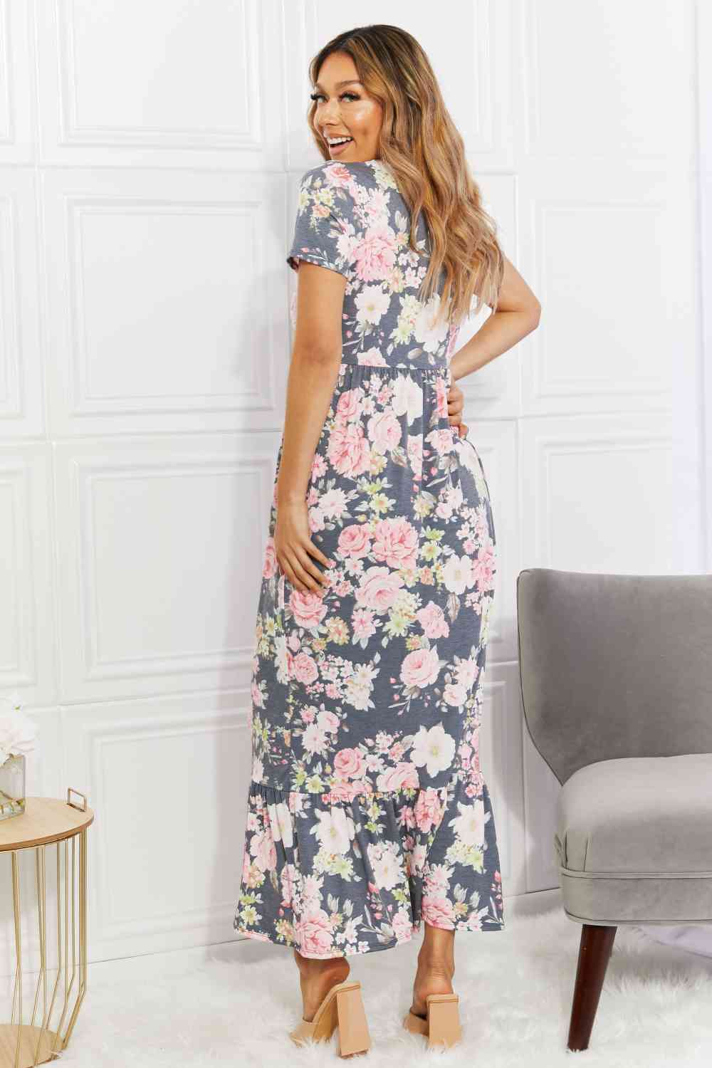 BOMBOM In Bloom Floral Tiered Maxi Dress