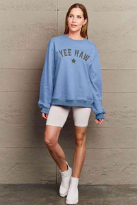 Full Size YEEHAW Graphic Round Neck Sweatshirt
