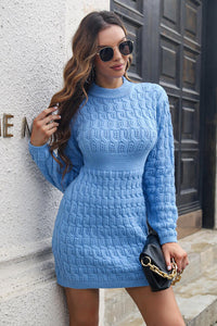 Cable-Knit Openwork Sweater Dress