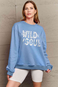 Full Size WILD SOUL Graphic Sweatshirt