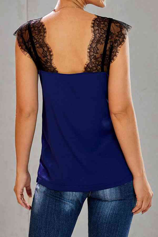 Lace Trim Sweetheart Neck Cami