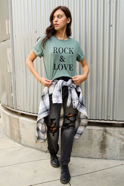 Full Size ROCK ＆ LOVE Short Sleeve T-Shirt