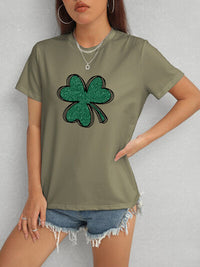 Lucky Clover Round Neck T-Shirt
