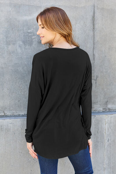 Full Size Round Neck Dropped Shoulder T-Shirt
