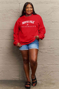 Full Size NORTH POLE UNIVERSITY Graphic Sweatshirt