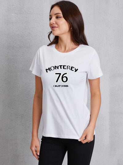Letter Graphic Round Neck T-Shirt