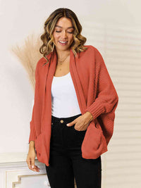 Open Front  Cardigan with Pockets