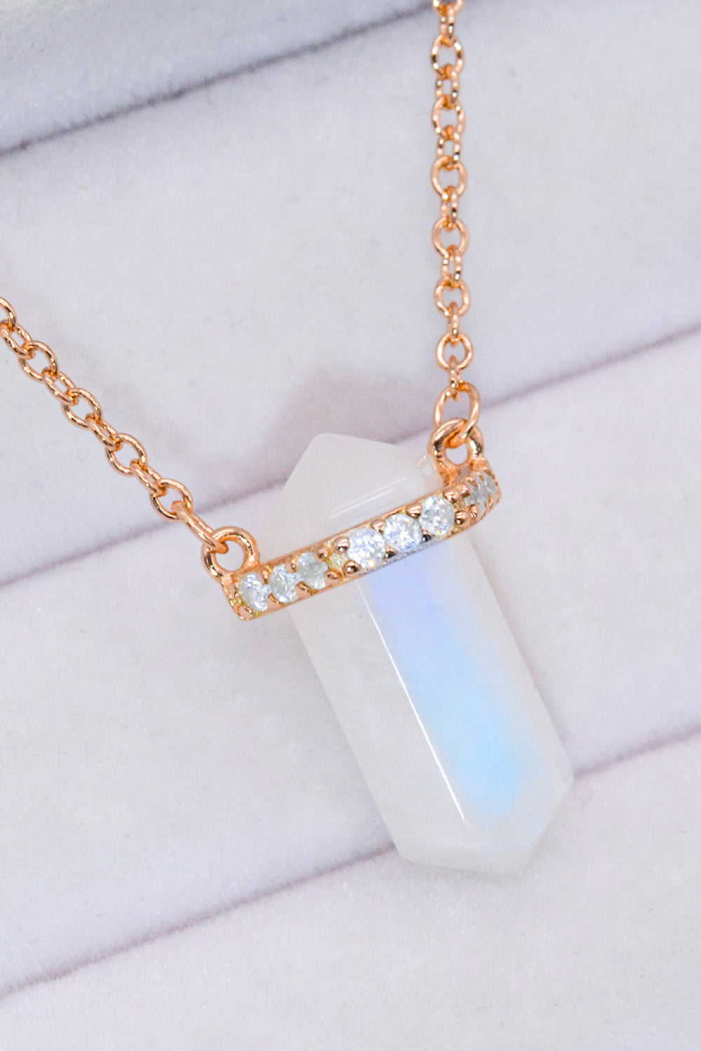 Natural Moonstone Chain-Link Necklace
